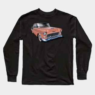 1955 Chevrolet in coral and grey Long Sleeve T-Shirt